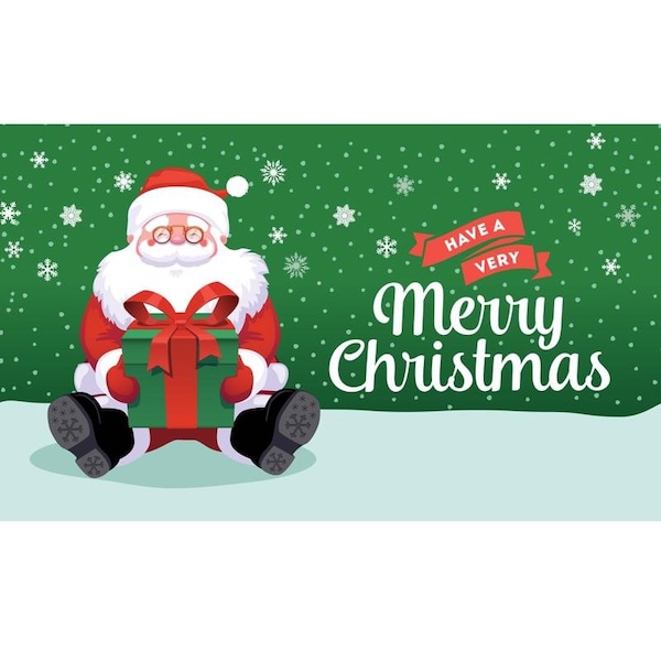Celebrations Garage Celebrations Have a Very Merry Christmas 7 ft. x 16 ft. Garage Door Cover RE2-07-16-005 - main